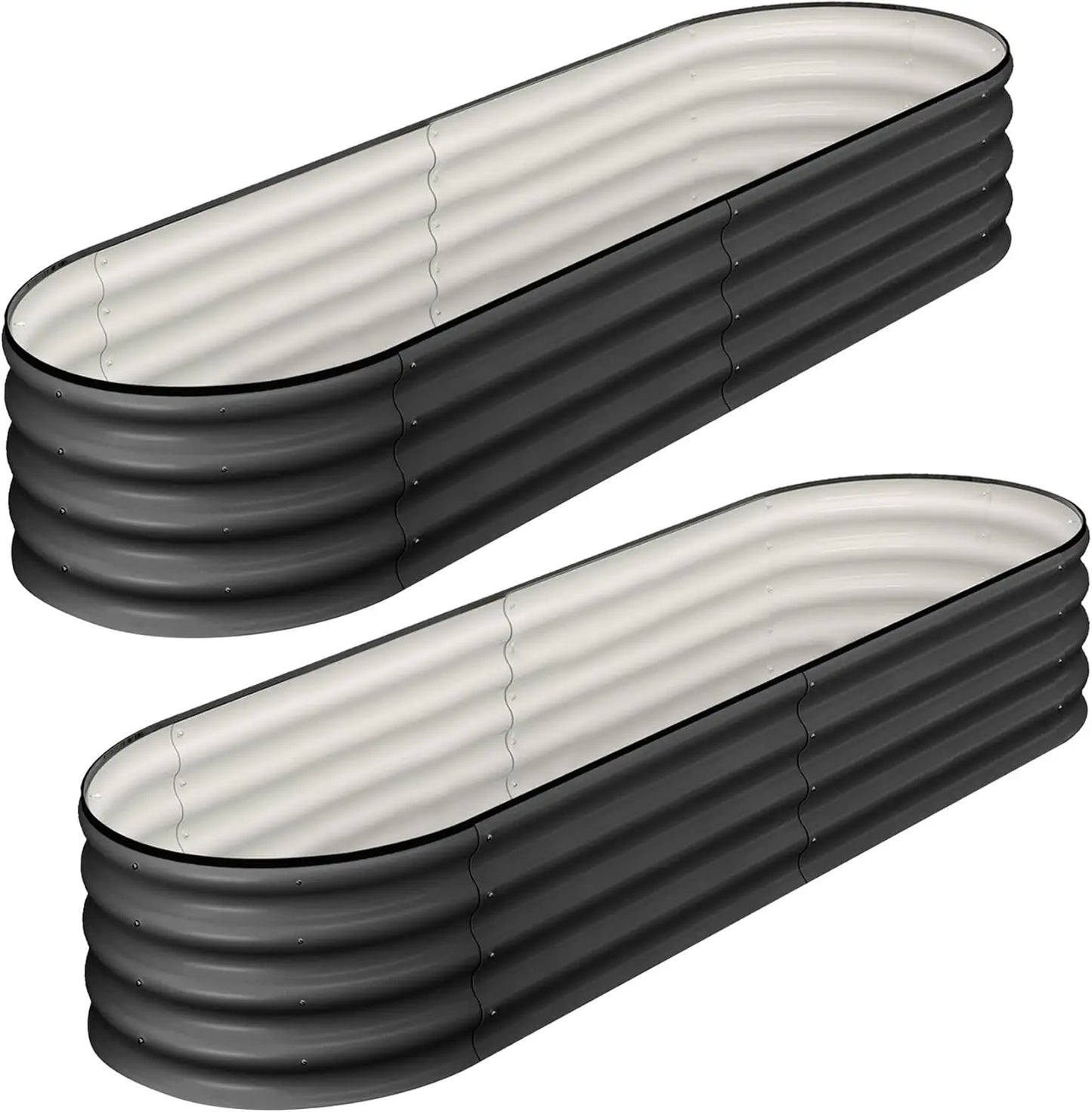 2 Pcs Oval Raised Garden Bed 4.5x2x1ft