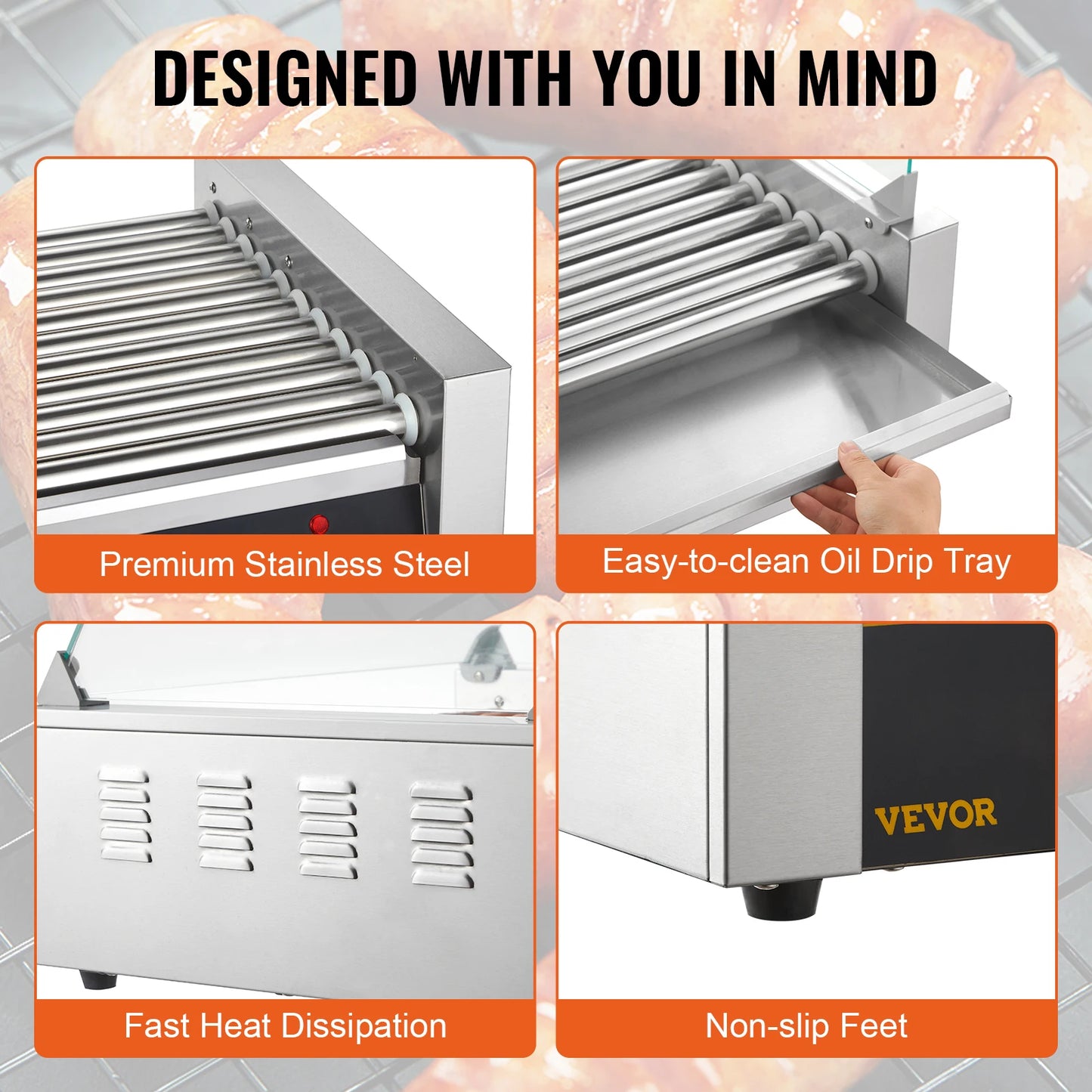 VEVOR Commercial Hot Dog Roller