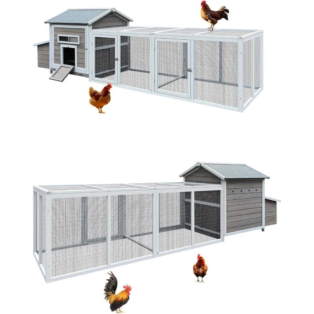118'' Large Chicken Coop with Run