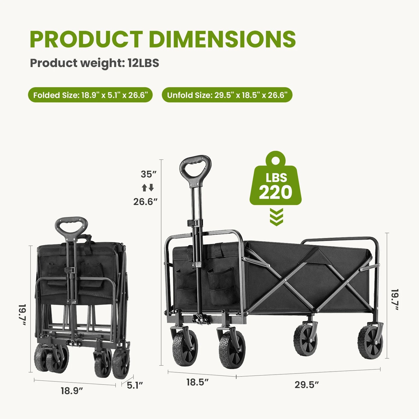 Collapsible Foldable Garden Beach Cart