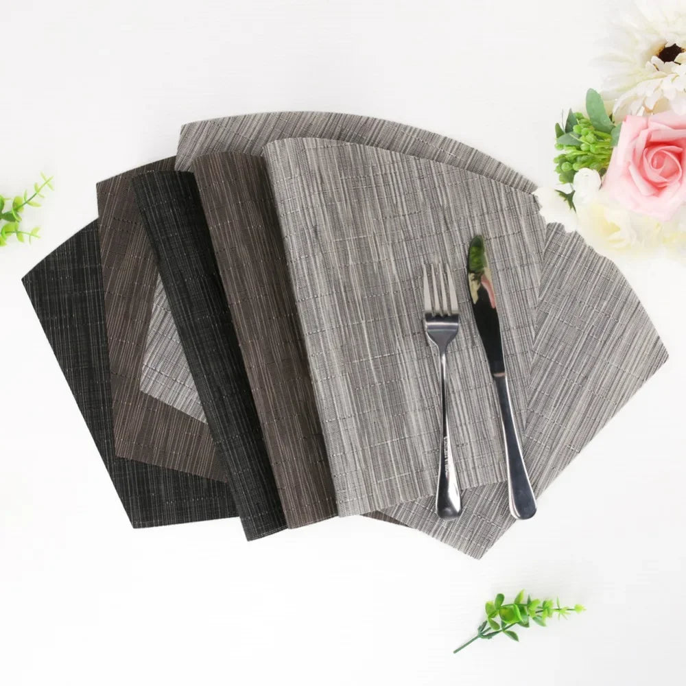 Round Placemats Set of 4 Wedge Placemats Heat Resistant Wipe