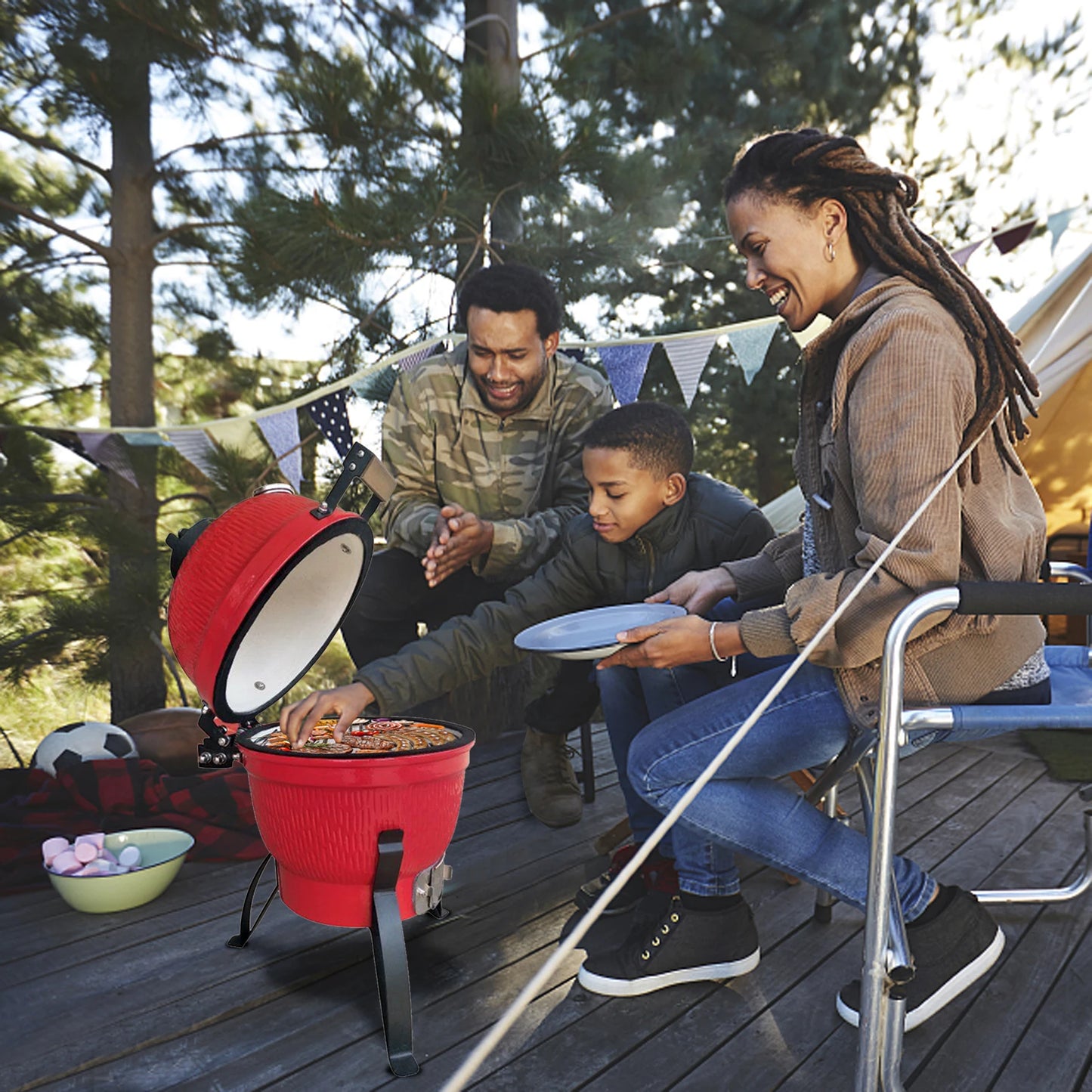 Round Charcoal Grill Ceramic