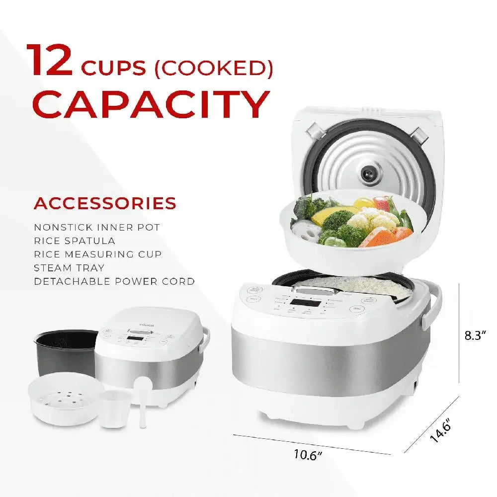 Rice Cooker 12-Cup Capacity LCD Display