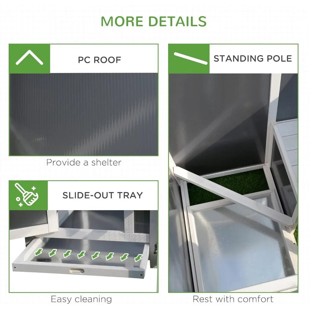 63" Outdoor Chicken Wooden Chicken Coop