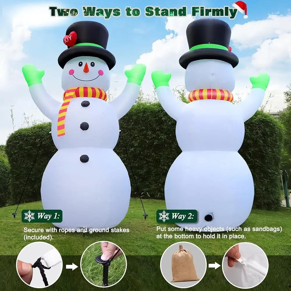 10FT Christmas Inflatable Snowman with Magic Hat
