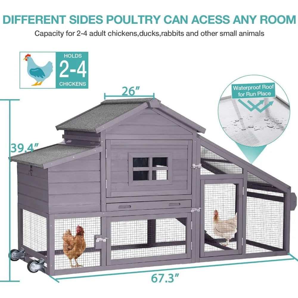 Mobile Chicken House with Wheels