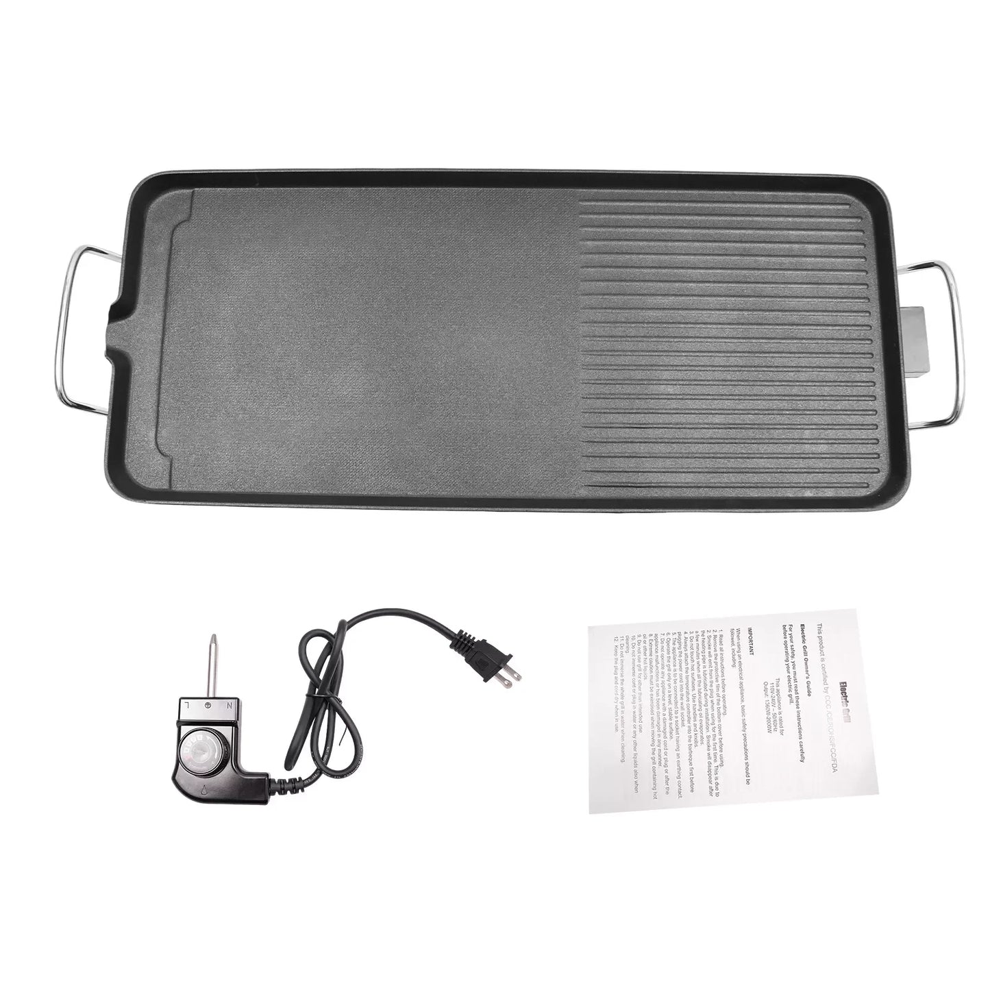 Smokeless Outdoor Electric Tabletop BBQ Gridle