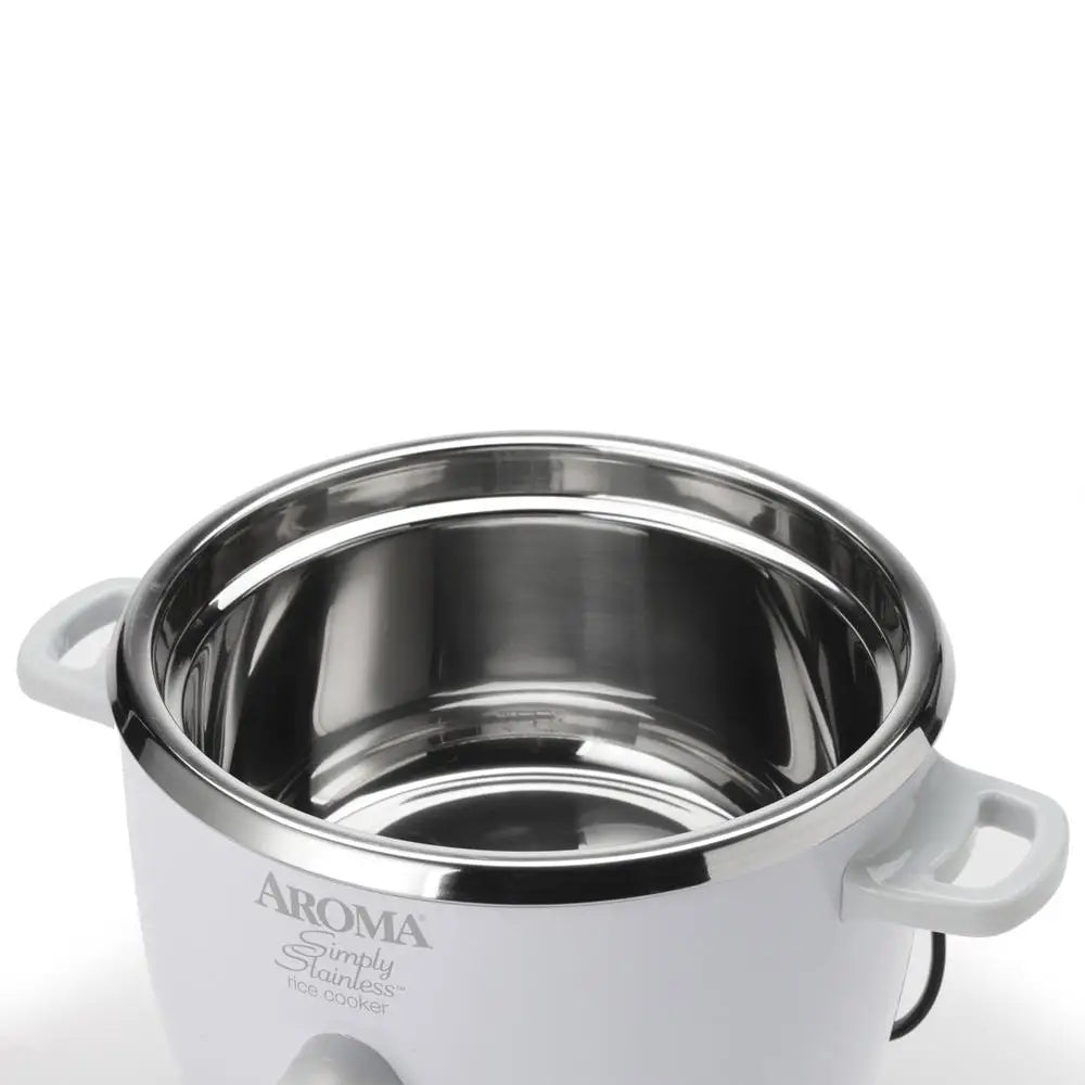 AROMA® 14-Cup Cooked / 3Qt. Select Stainless® Rice & Grain Cooker White New ARC-757-1SG