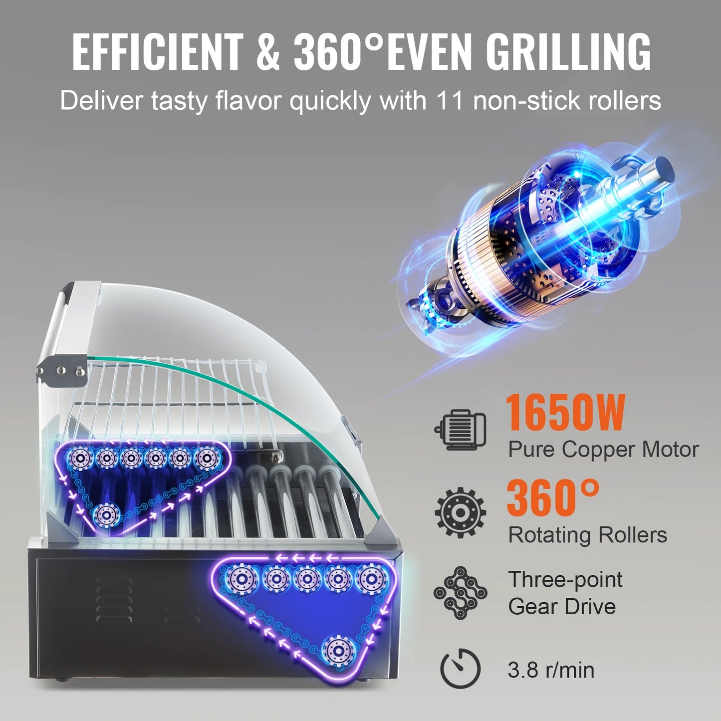 VEVOR Commercial Hot Dog Roller