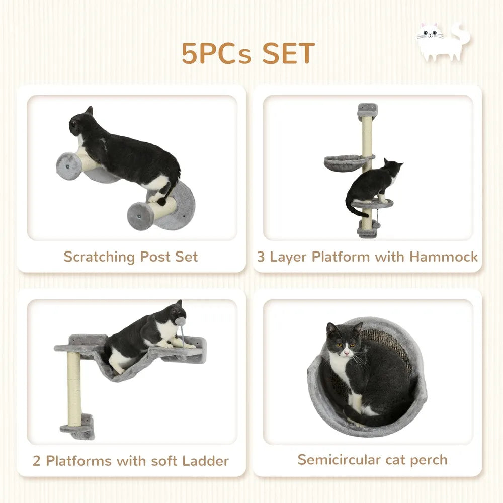 Guangdong Cat Wall Shelves Kit With Hammock Perches Ladder