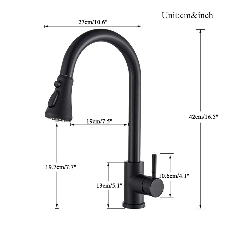 Black Touch Sensor Kitchen Faucet Smart Control Mixer Tap