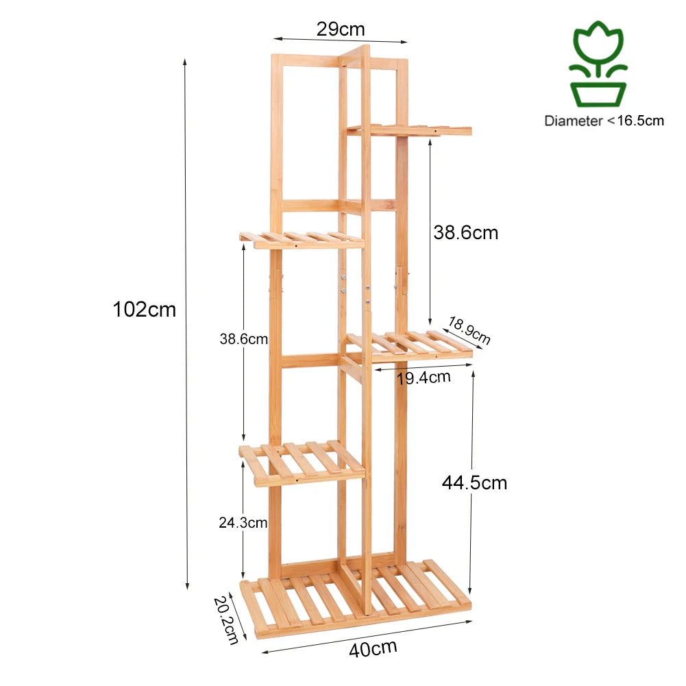 Bamboo 5 / 6  Tier  Plant Stand Rack Multiple Pot Holder