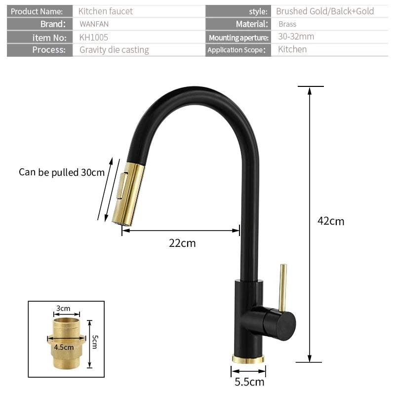 Sensor Kitchen Faucets Brushed Gold Smart Touch Inductive Sensitive Faucet