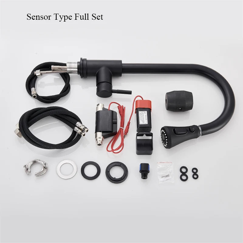 Black Touch Sensor Kitchen Faucet Smart Control Mixer Tap