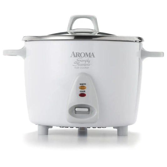 AROMA® 14-Cup Cooked / 3Qt. Select Stainless® Rice & Grain Cooker White New ARC-757-1SG
