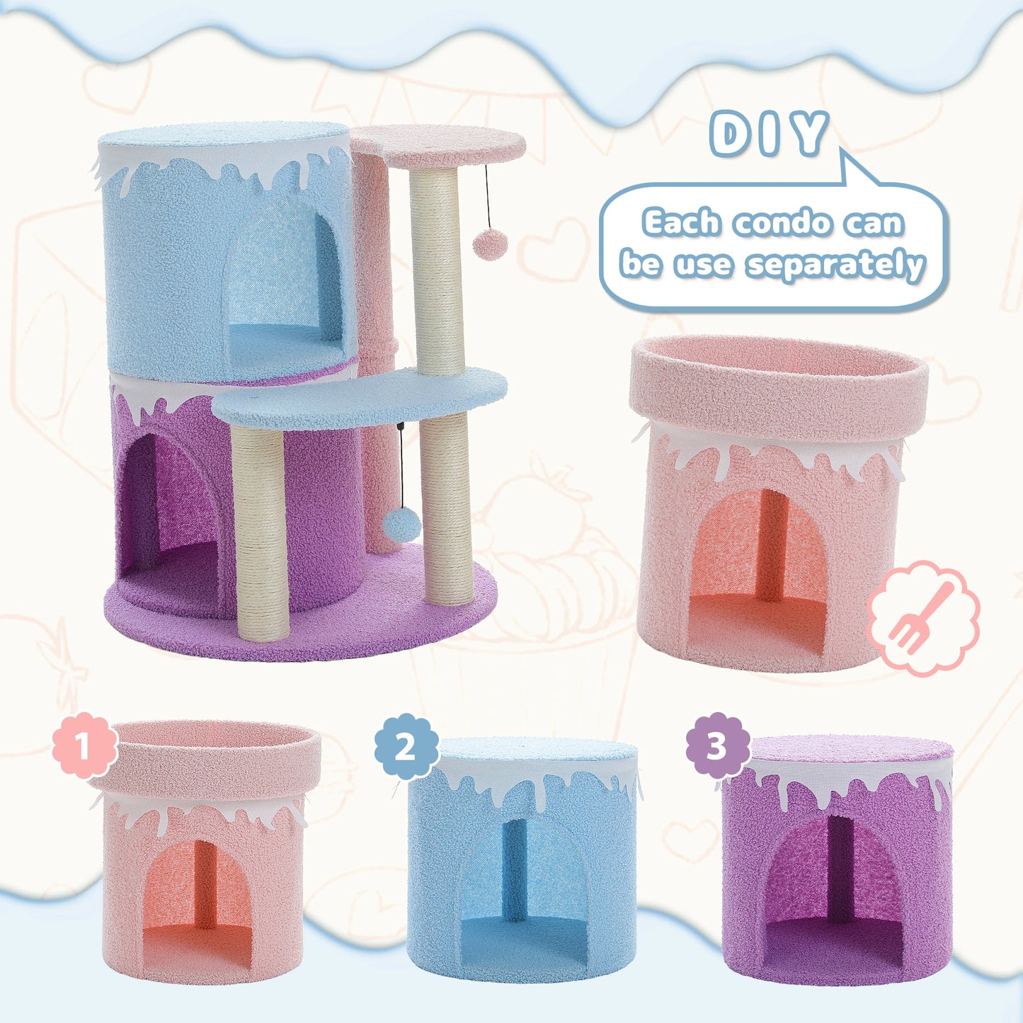 Cat Tower House with Large Top Perch