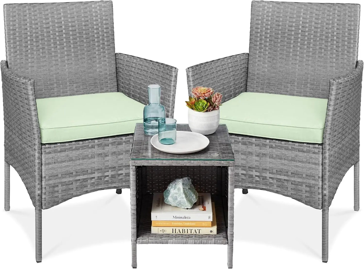 3-Piece Outdoor Wicker Bistro Set