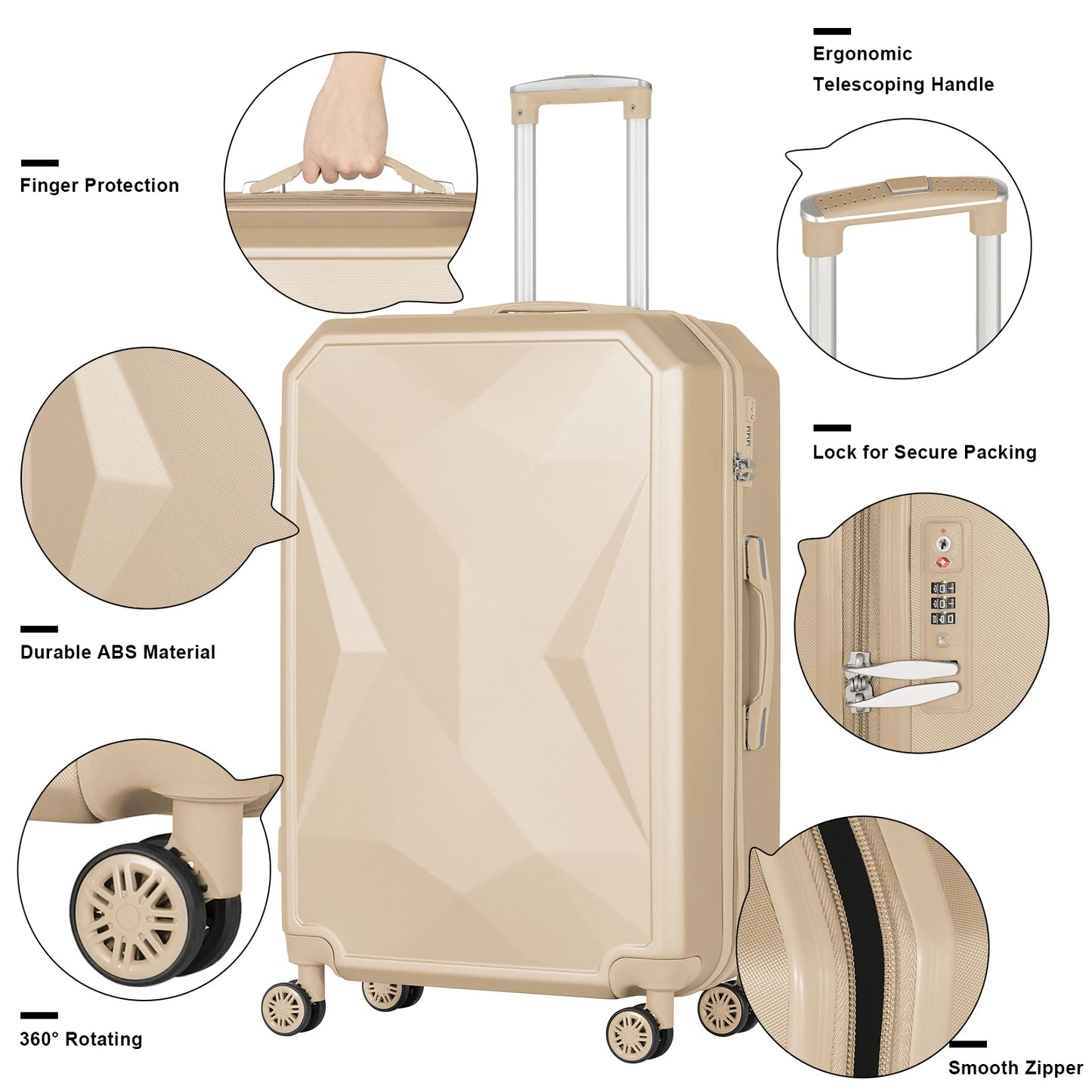 Luggage 5Pieces Hard Shell Suitcase Set
