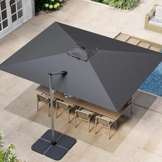 Large Cantilever Patio Rectangular Outdoor Umbrella