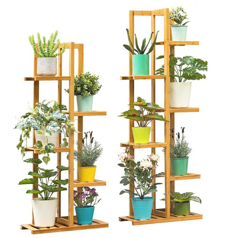 Bamboo 5 / 6  Tier  Plant Stand Rack Multiple Pot Holder