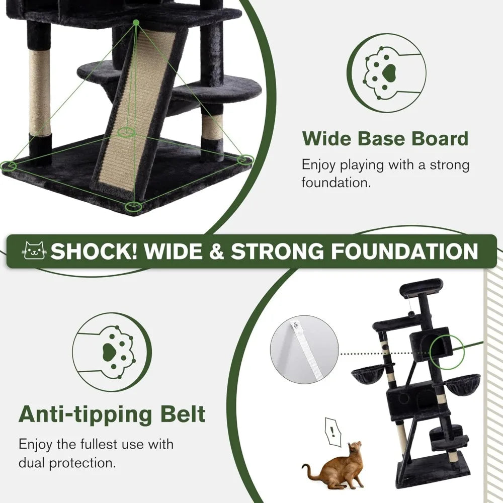66 Inches Multi-Level Large Cat Tree Tower