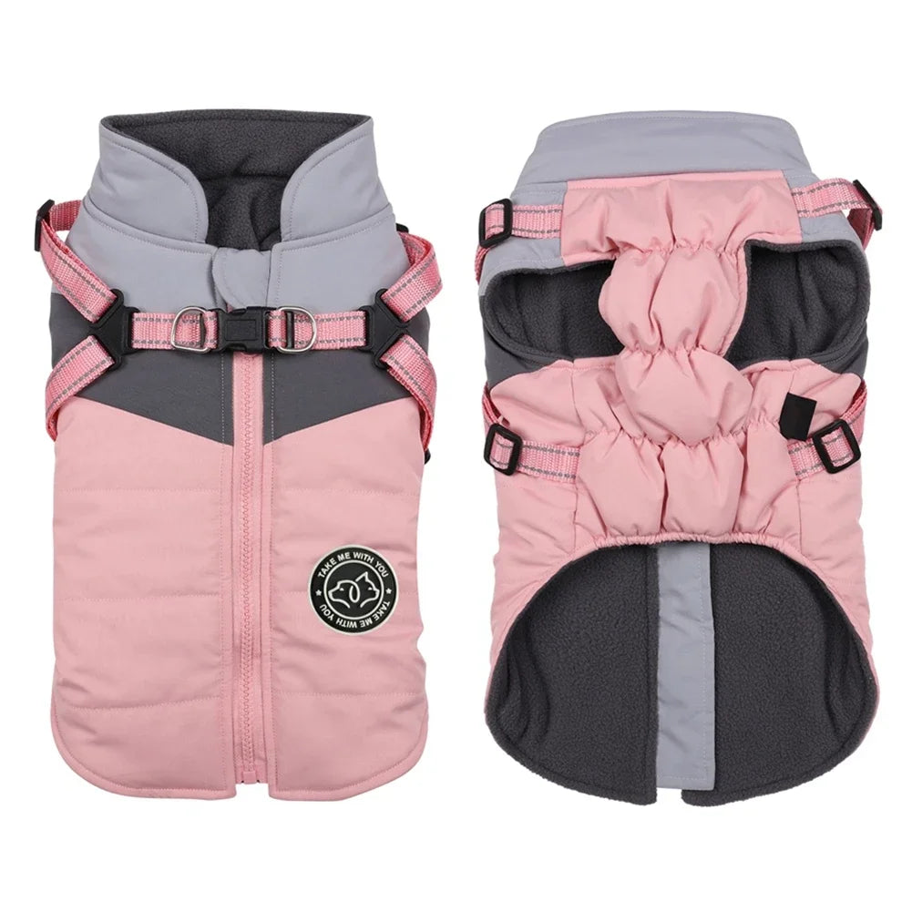 Winter Dog Harness Vest Clothes Puppy Clothing Waterproof