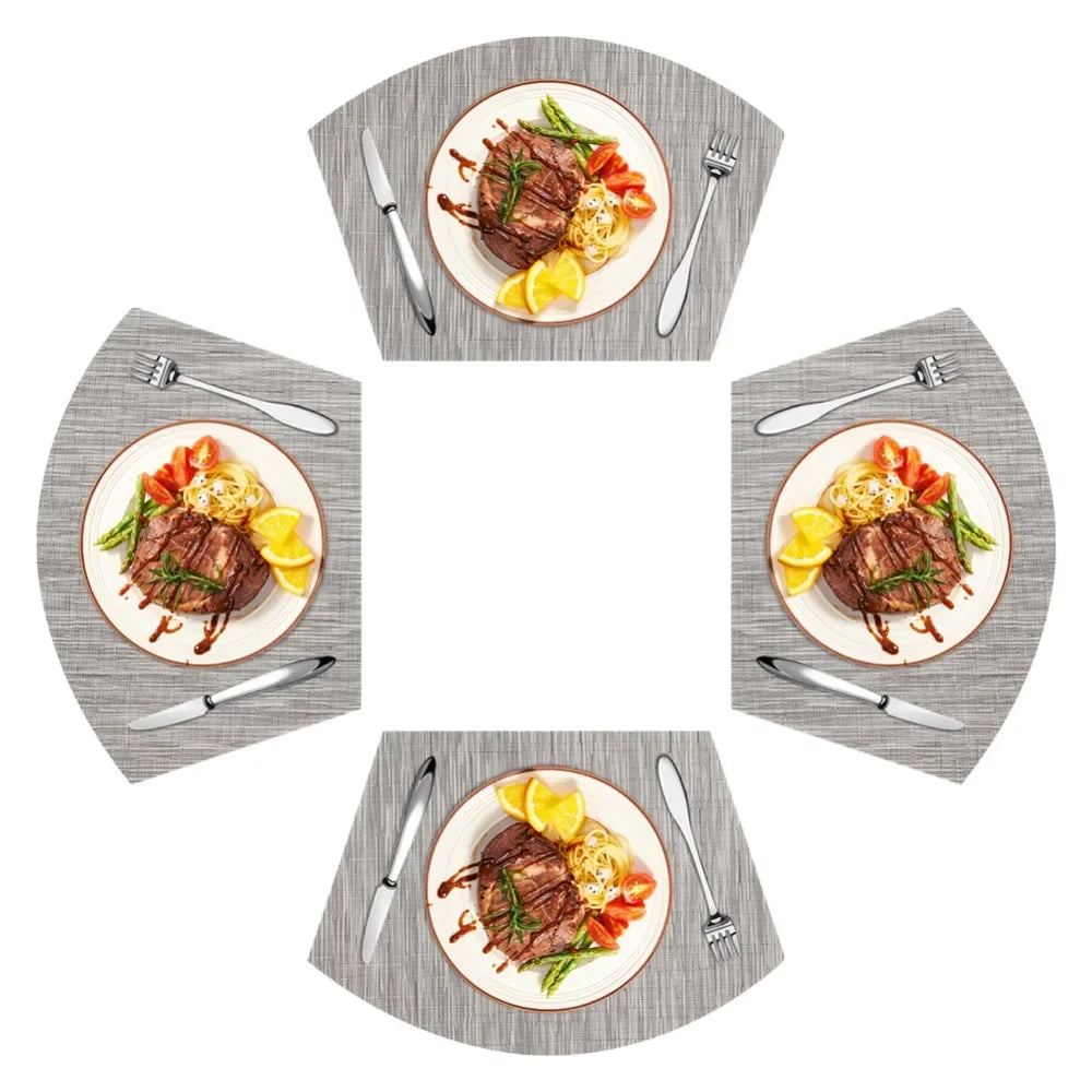 Round Placemats Set of 4 Wedge Placemats Heat Resistant Wipe