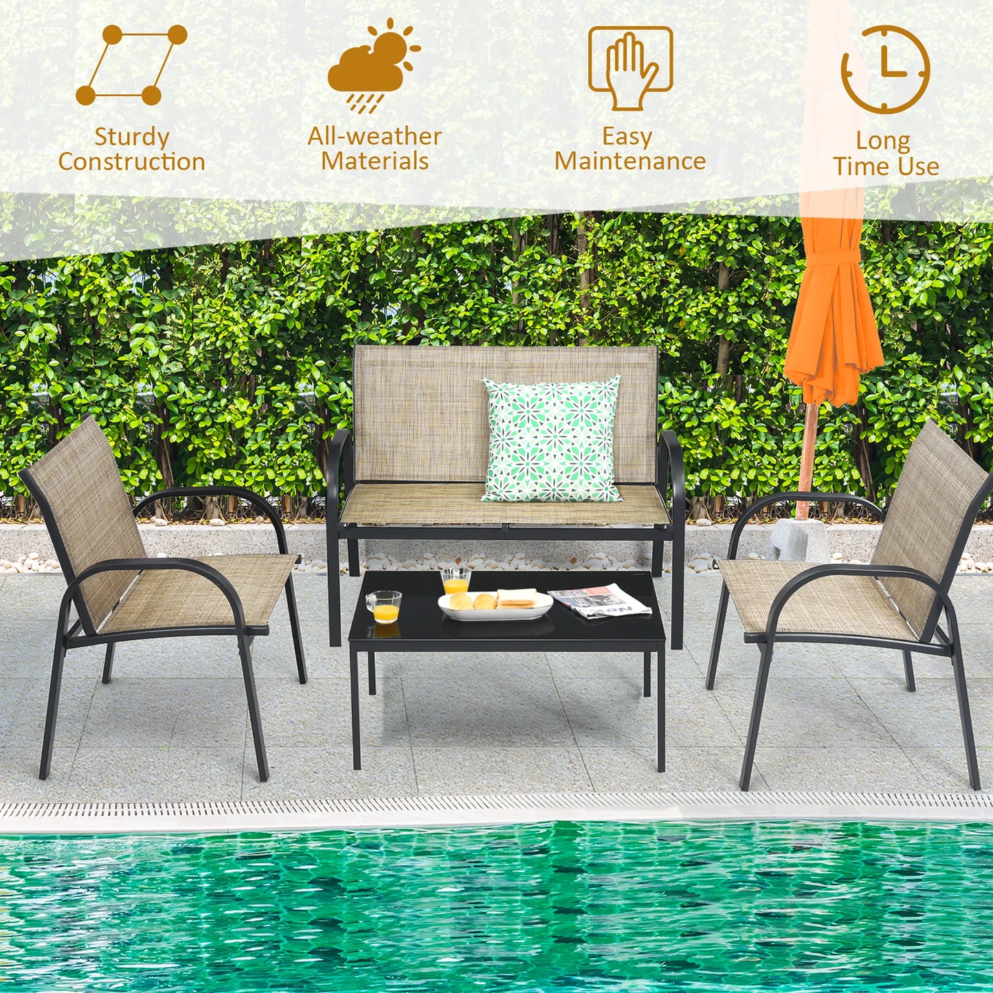 4 PCS Patio Furniture Set
