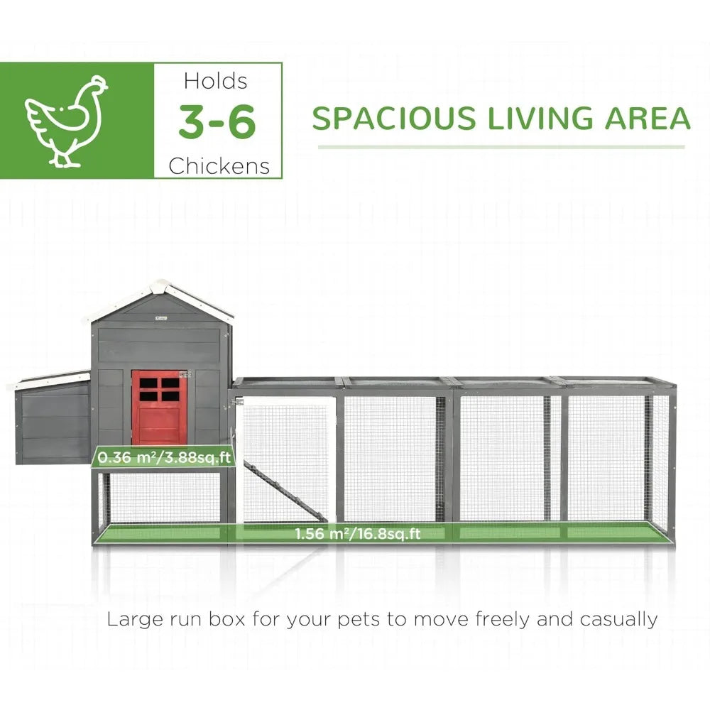 118" Extra Large Chicken Coop with Asphalt Roof