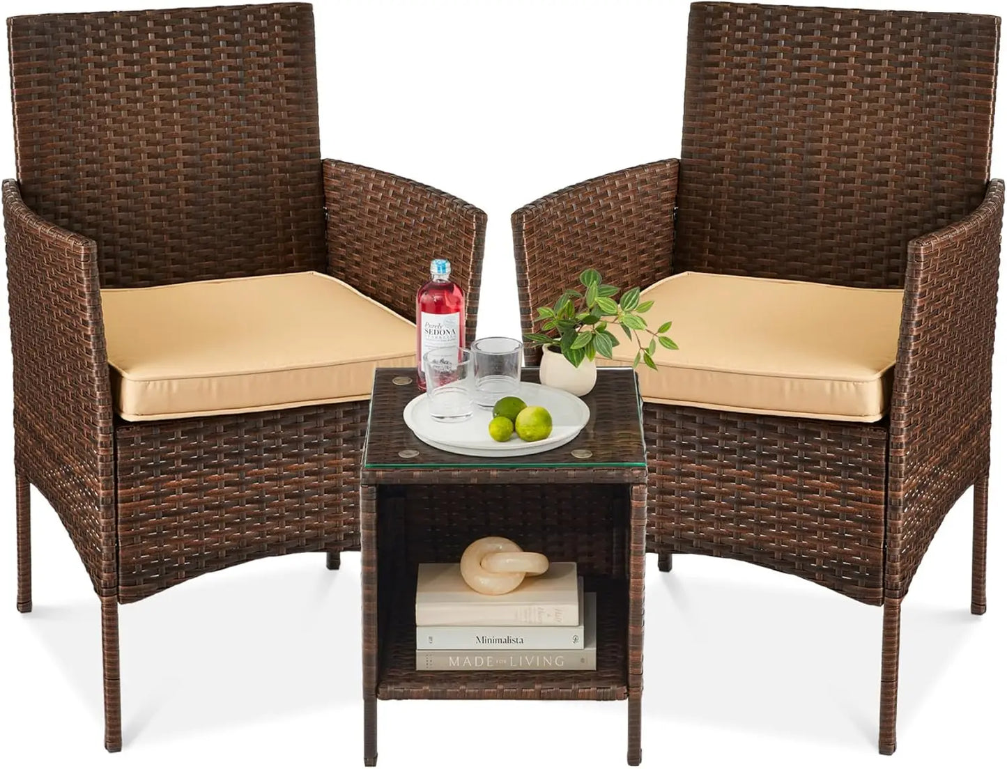 3-Piece Outdoor Wicker Bistro Set