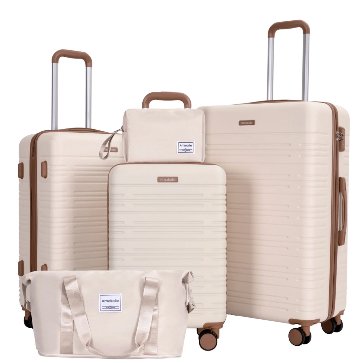 Luggage sets 5 Pieces, Hardshell Suitcase set with Double Spinner Wheel