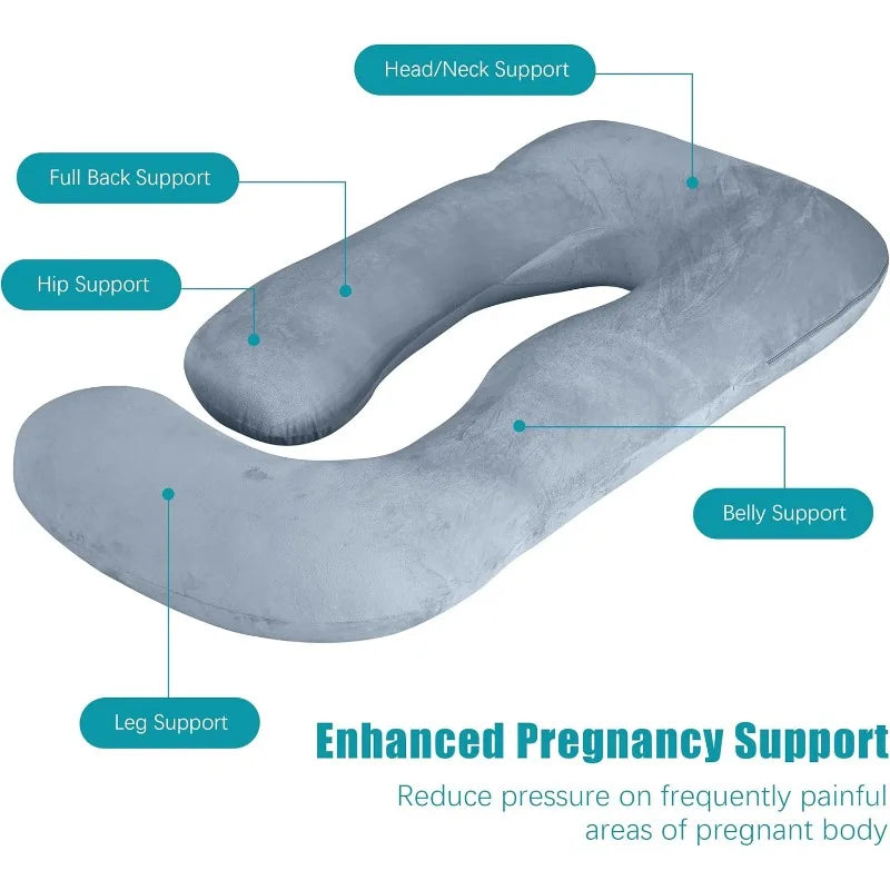 Soft U-Shape Maternity Pillow with Removable Cover