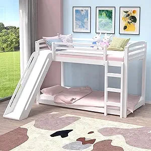 Twin Over Twin Bunk Bed with Slide