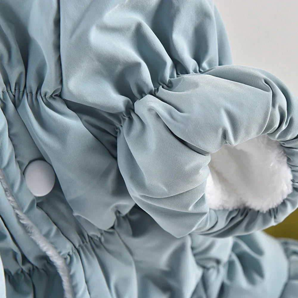 Winter Warm Dog Dress Floral Bubble Skirt Hoodie Coat