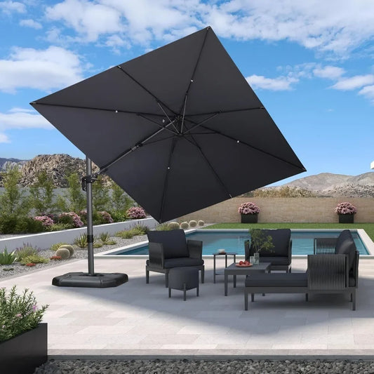 9' X 12' Cantilever Swivel Rectangle Patio Umbrella