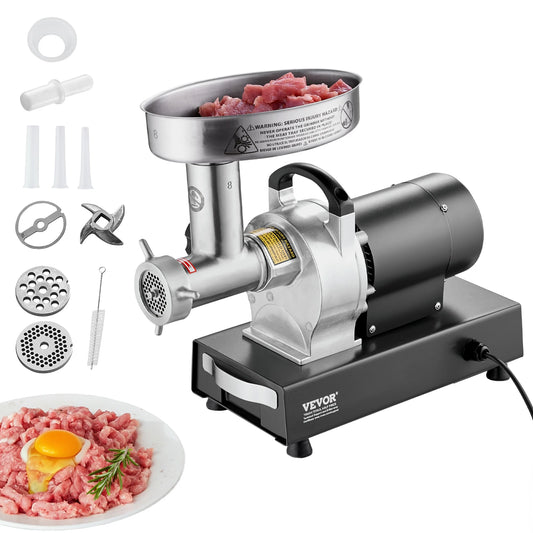 VEVOR Electric Meat Grinder, 6 Lbs/Min Capacity w/ Blade, Grinding Plate