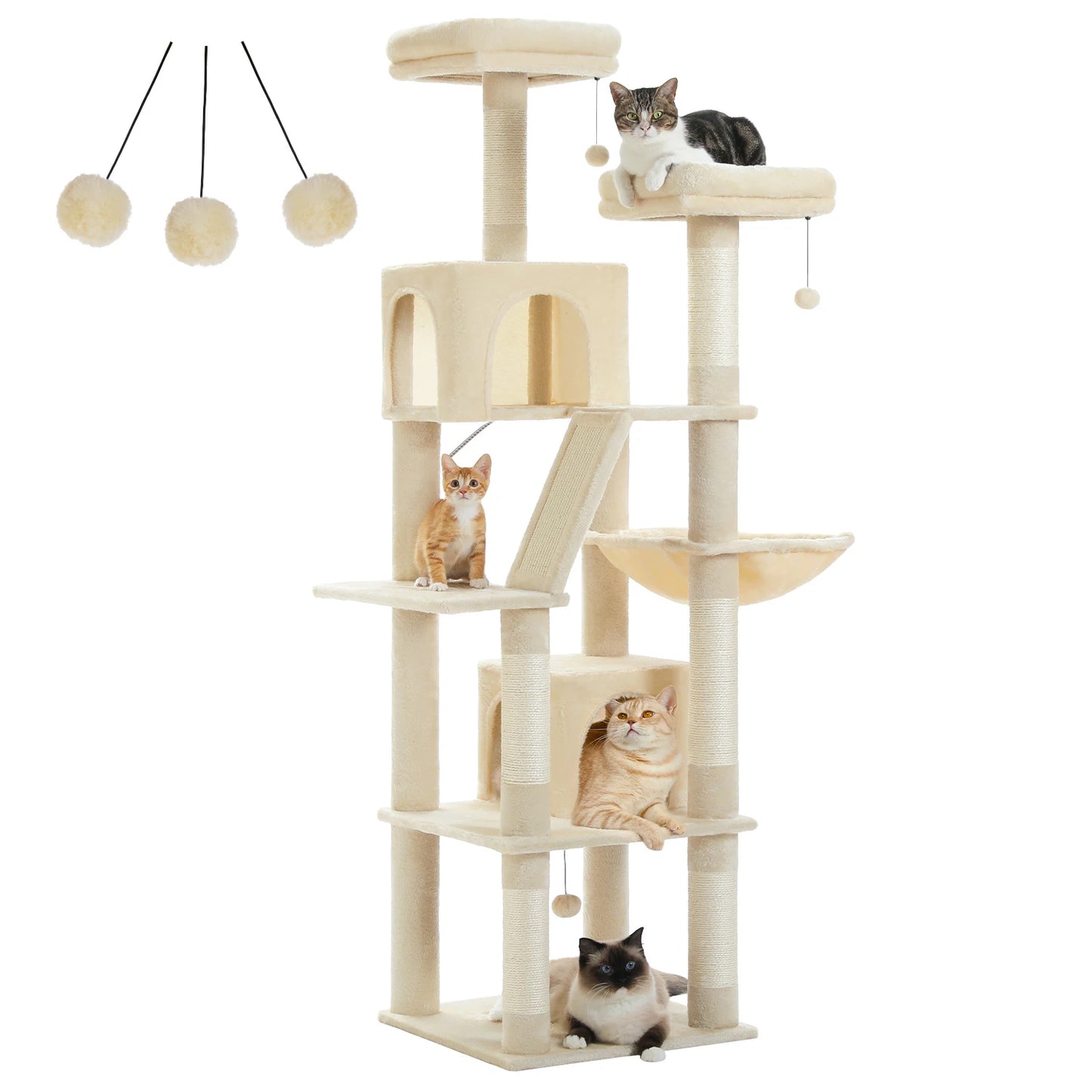 Large Tree Tower for Indoor Cats Multi-Level Plush