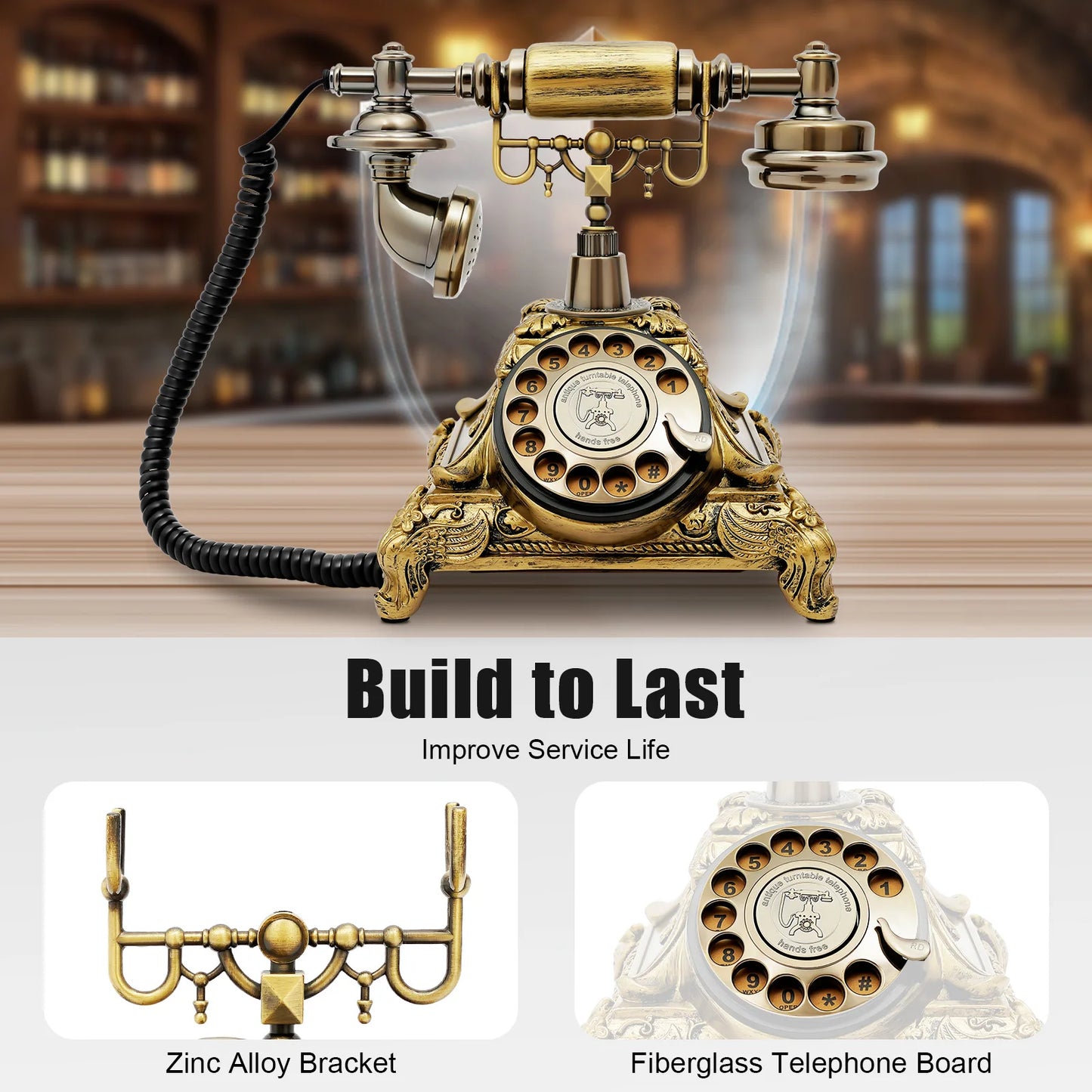 Vintage Antique Old Fashioned Rotary Dial Phone