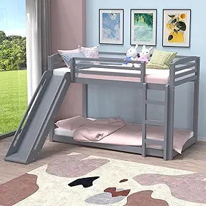 Twin Over Twin Bunk Bed with Slide