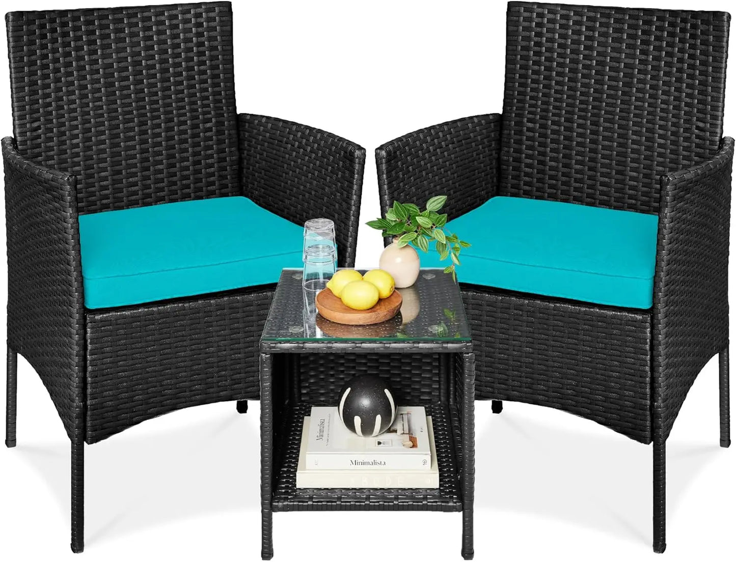 3-Piece Outdoor Wicker Bistro Set