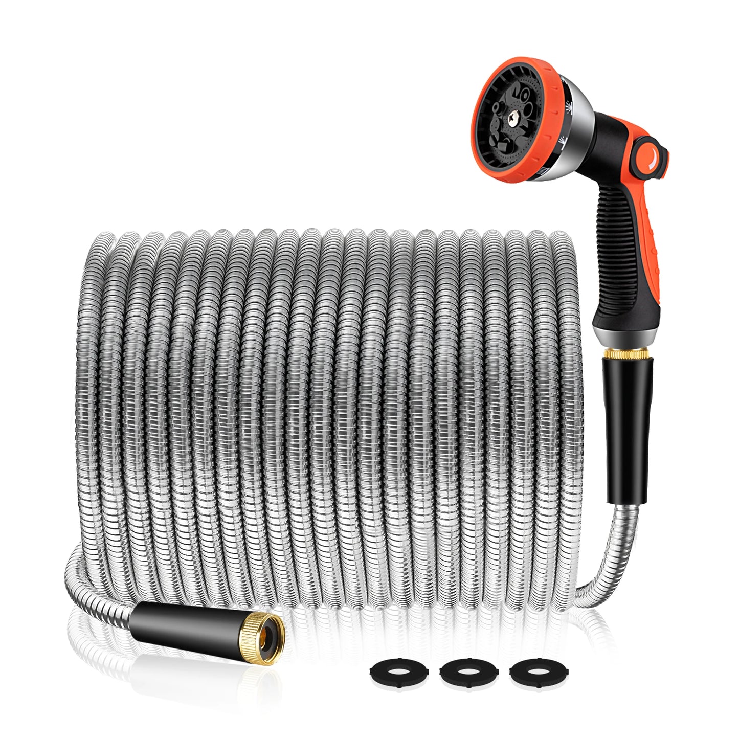 100FT 50FT Stainless Steel Garden Hose Kink-Free