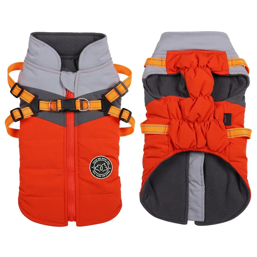 Winter Dog Harness Vest Clothes Puppy Clothing Waterproof