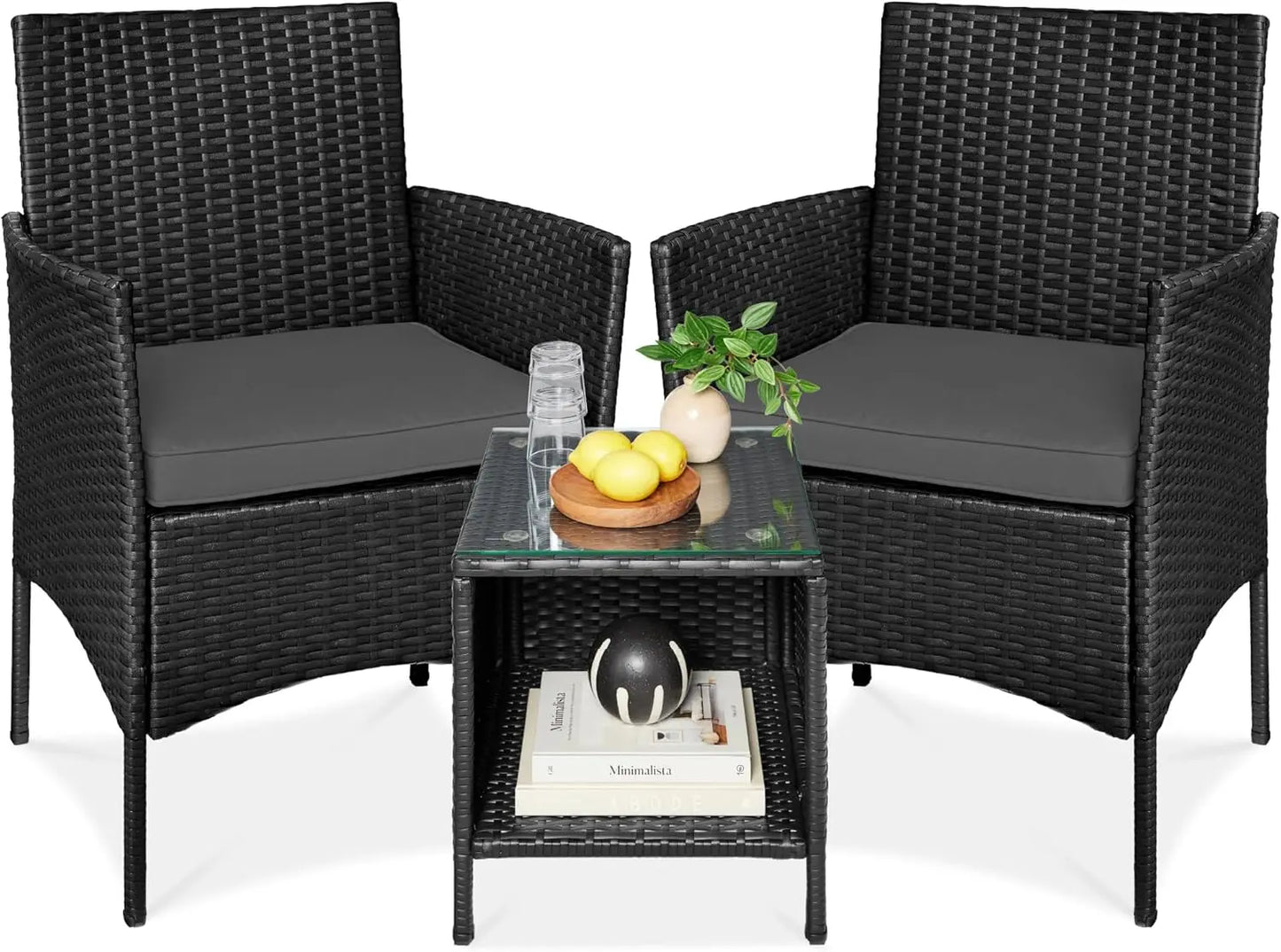 3-Piece Outdoor Wicker Bistro Set