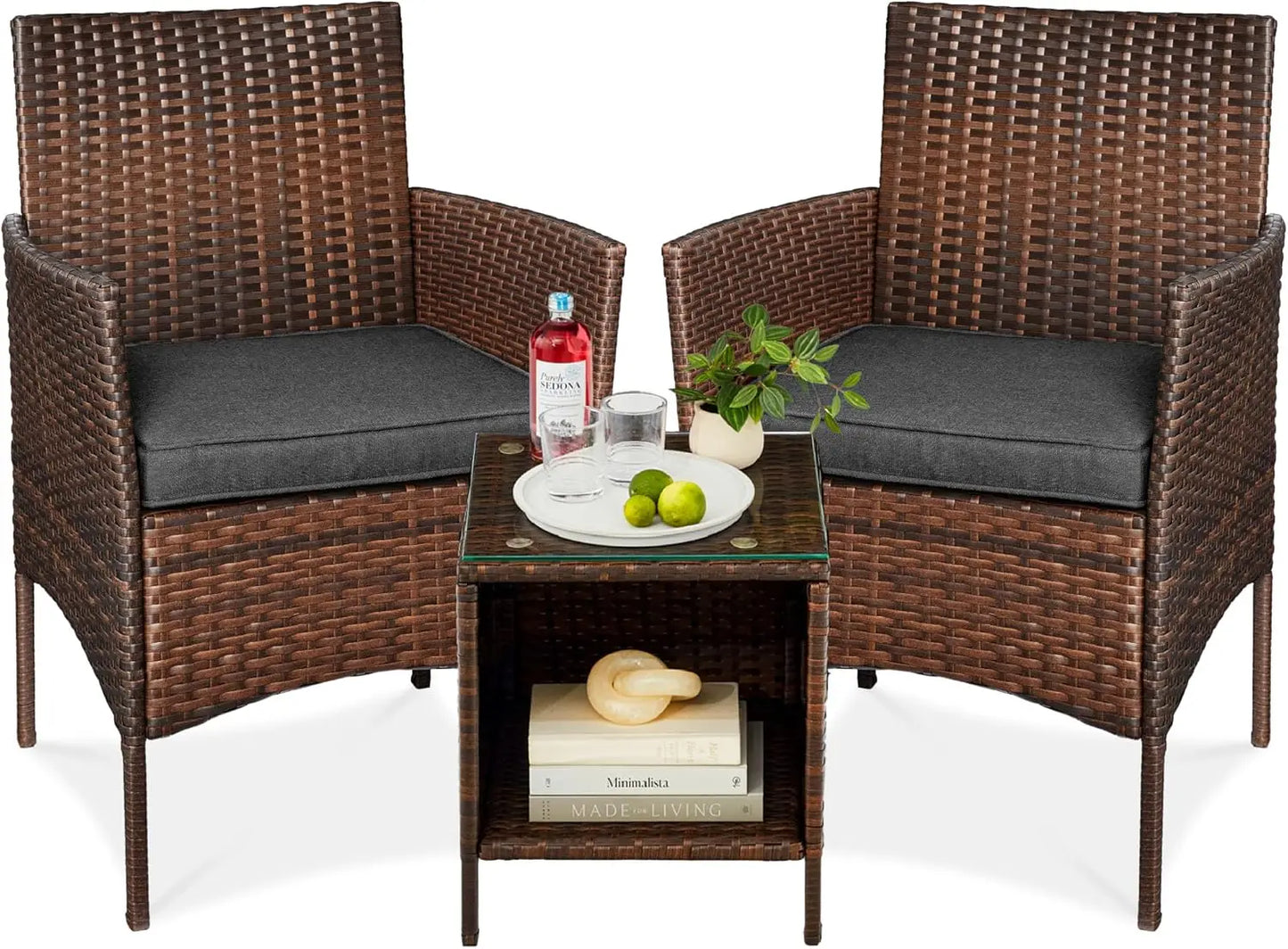 3-Piece Outdoor Wicker Bistro Set
