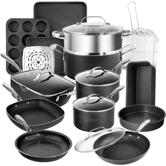 20 Piece Hard Anodized Pro Pots and Pans Set