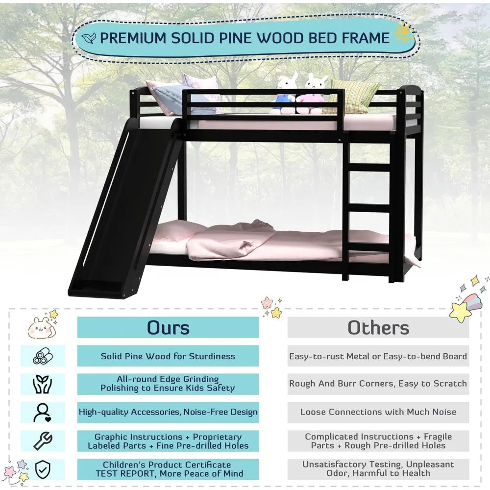 Twin Over Twin Bunk Bed with Slide