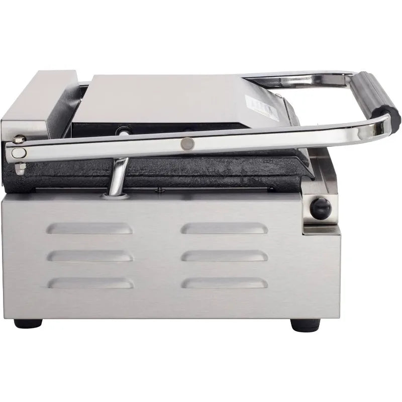 Commercial Electric Panini Sandwich Grill with Grooved Plates