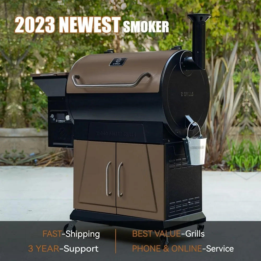 Pellet Grill Smoker with PID 2.0 Controller, LCD Screen