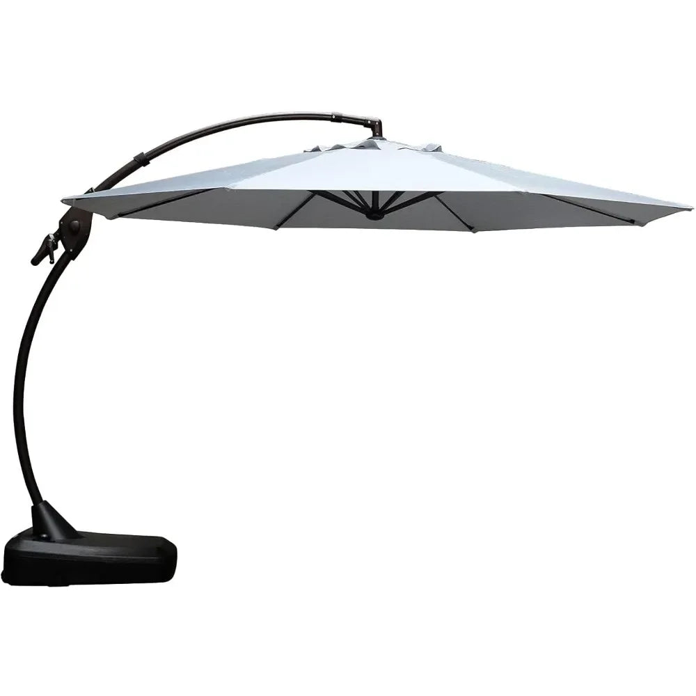 12 FT Cantilever Umbrella with Base, Outdoor Round Umbrella