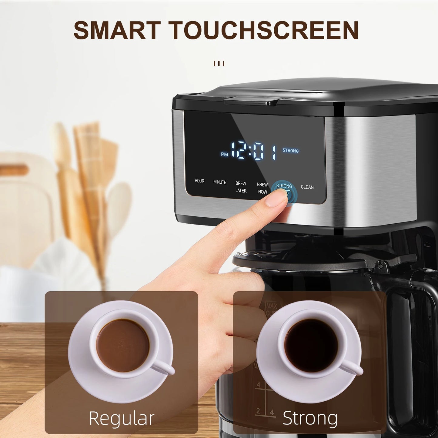 Programmable Drip Coffee Maker 12 Cup, with Iced Coffee Function